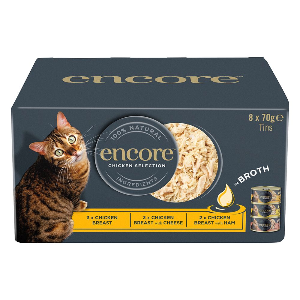 Encore Cat Tin Multipack Selection 8 x 70g Chicken Selection