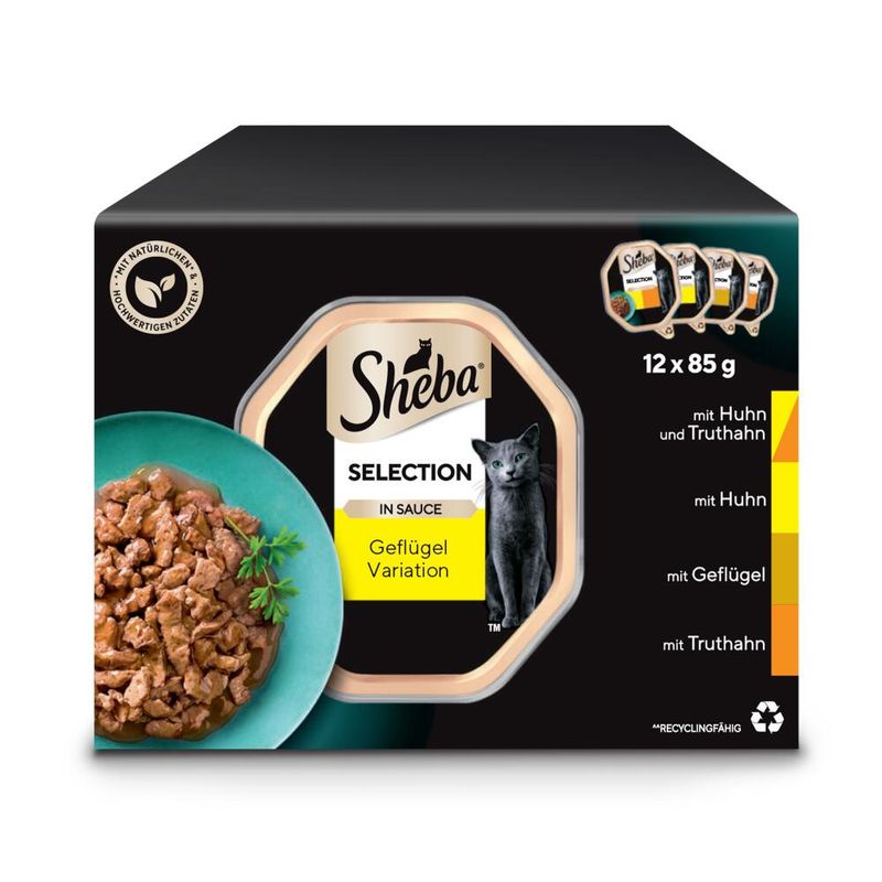 Sheba Varieties Multipack Saver Pack 32 x 85g Poultry Collection Select Slices in Gravy