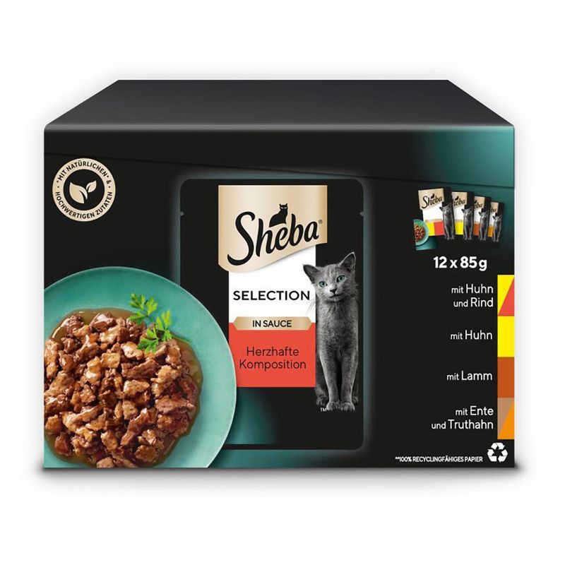 Sheba Pouches Select Slices in Gravy Saver Pack 96 x 85g Succulent Collection in Gravy