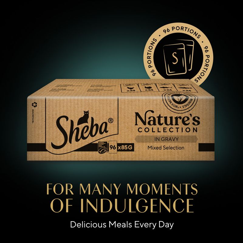 Sheba Nature's Collection in Sauce 96 x 85g Fine Variety (Chicken, Turkey, Tuna, Salmon)