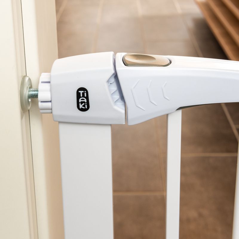 TIAKI White Dog Gate with 7 cm Extension Height 76 cm, width 75 to 82 cm