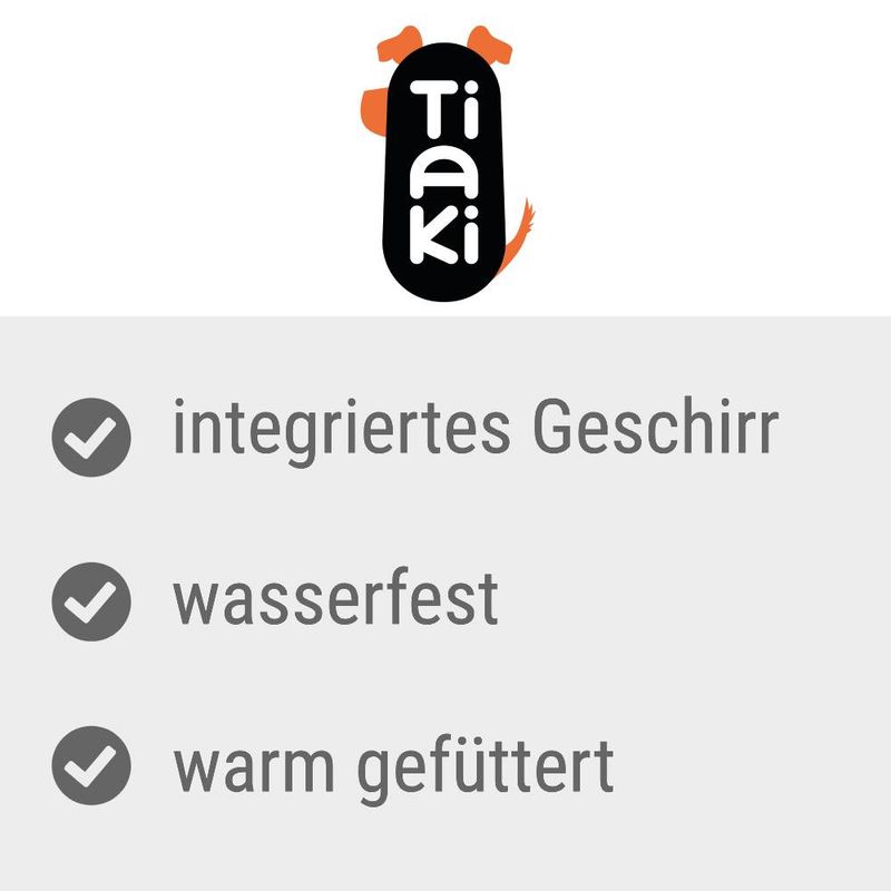 TIAKI Arkon Dog Coat with Harness - Red approx. 35cm (Back Length)