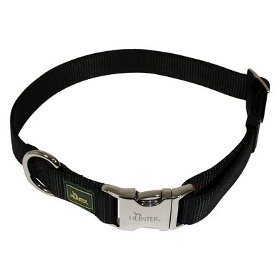 HUNTER Vario Basic Alu-Strong Dog Collar - Black Size XL: 44 - 65 cm neck circumference