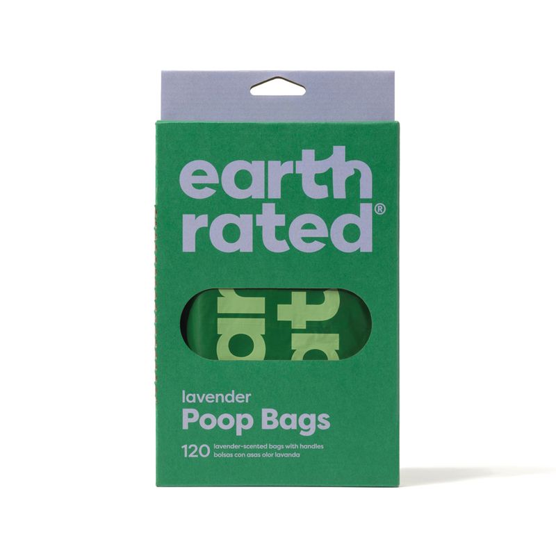 Earth Rated 120 Poo Bags with Handle Lavender