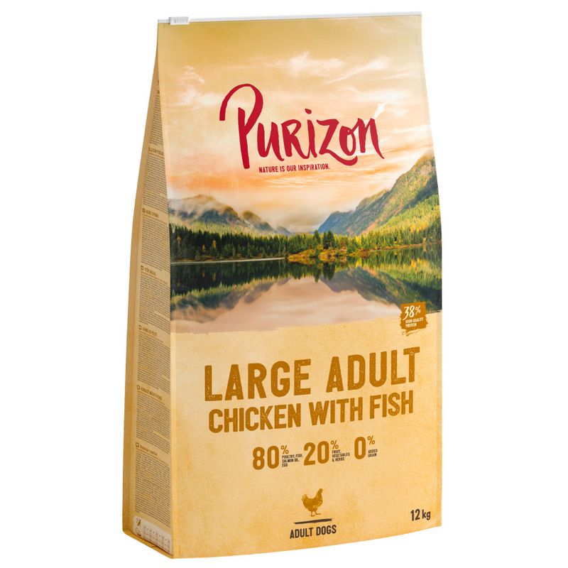 Purizon Grain-Free 80:20:0 Economy Pack 2 x 12kg Adult Chicken with Fish – Grain-free (2 x 12kg)
