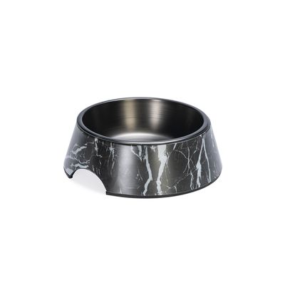 Designed by Lotte Marble Melamine Feeding Bowl - Black 350ml, diameter 17.5cm