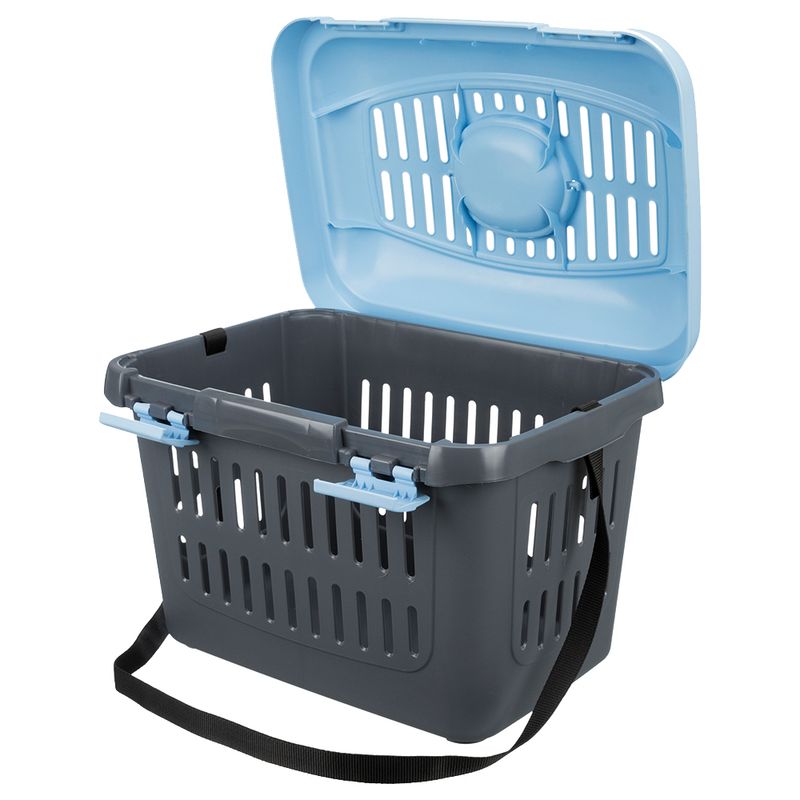 Trixie Midi-Capri Pet Carrier 44 x 33 x 32 cm (L x W x H) (Light Grey/Turquoise)