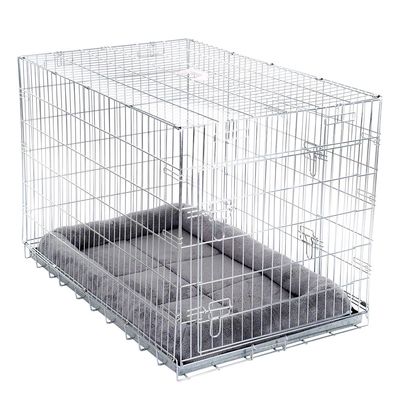 Double Door Crate with Cushion S: 63 x 55 x 61 cm (L x W x H)