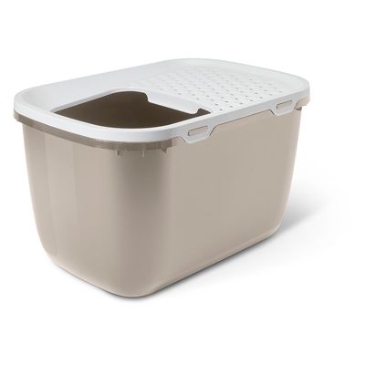 Savic Hop In Giant Cat Litter Tray Cat Litter Tray Mocha/White