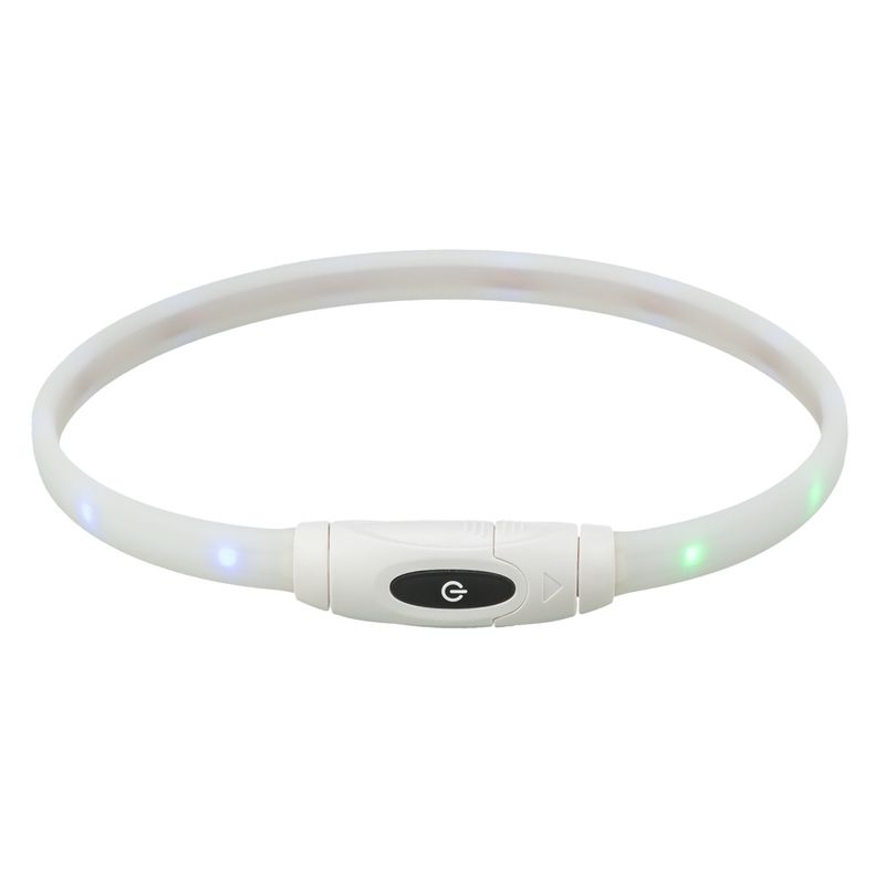 Trixie Flash Light Ring USB Silicone Size XS - XL: 65cm Neck Circumference, 16mm Wide