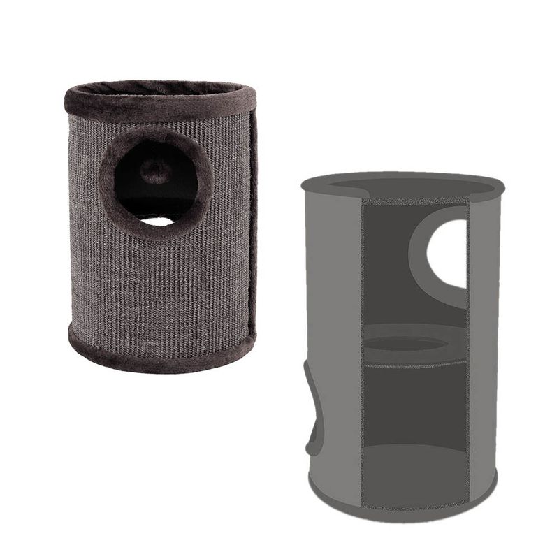 Lionto Scratching Barrel with Sisal - Grey 50 x 36 x 36cm (H x L x W)