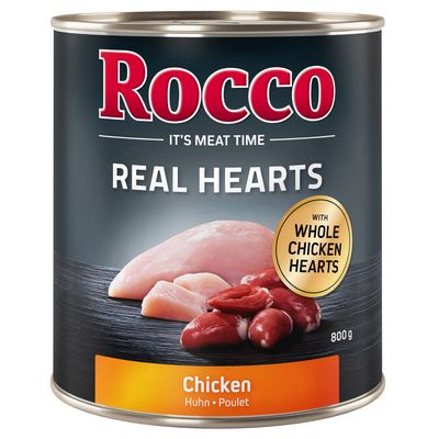 Rocco Real Hearts 6 x 800g Beef with whole Chicken Hearts