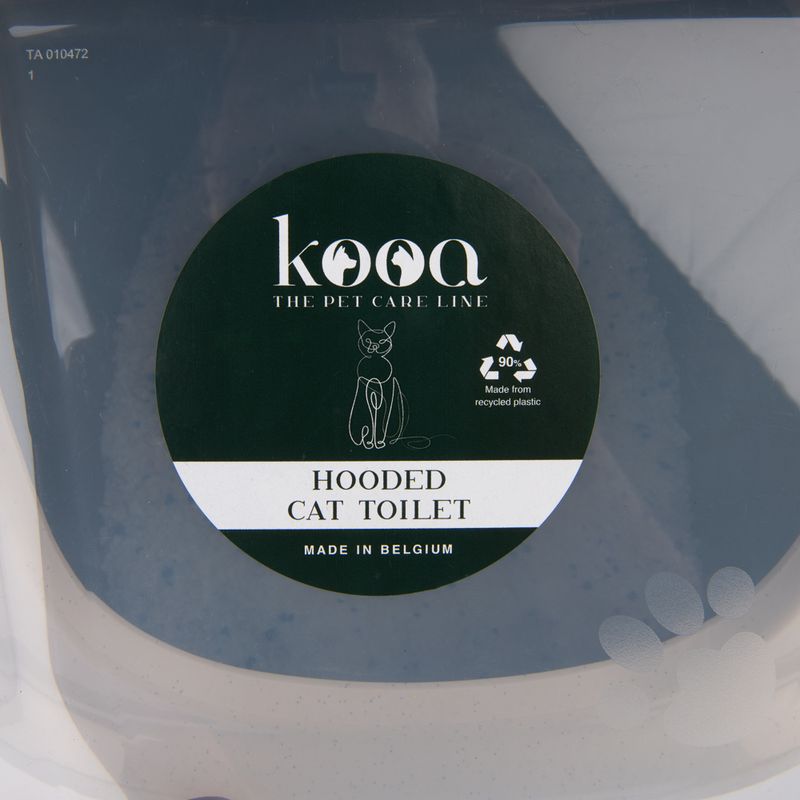 kooa Covered Cat Litter Tray - 90% recycled Plastic Dark green / beige