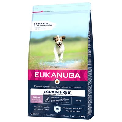 Eukanuba Grain-Free Small & Medium Breed Puppy with Salmon 3kg