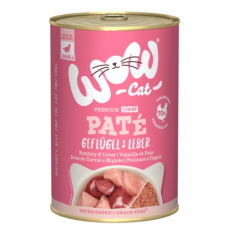 WOW Cat Junior Paté 12 x 400g Poultry & Liver