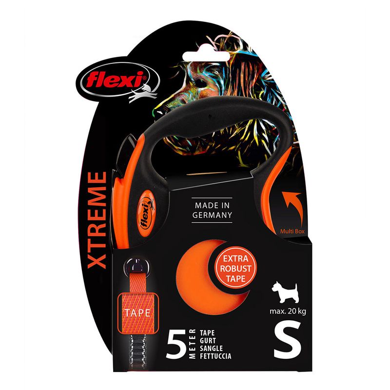 flexi Orange Xtreme Harness 5m Lead M: up to 35kg