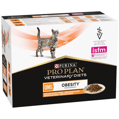 PURINA PRO PLAN Veterinary Diets Feline OM ST/OX - Obesity Management Chicken (10 x 85g)