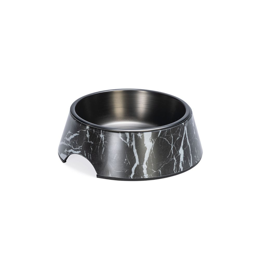 Designed by Lotte Marble Melamine Feeding Bowl - Black 350ml, diameter 17.5cm