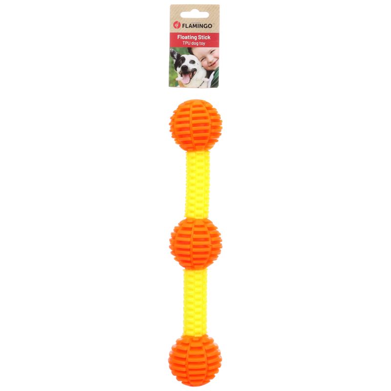 Flamingo Dog Toy Lipa Stick with Balls Size S: 4.9 x 28cm
