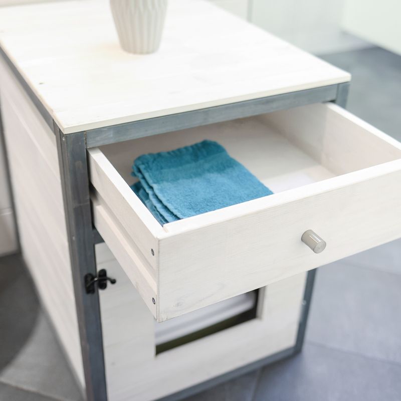 Kerbl Pet Cat Cabinet Ida White/grey