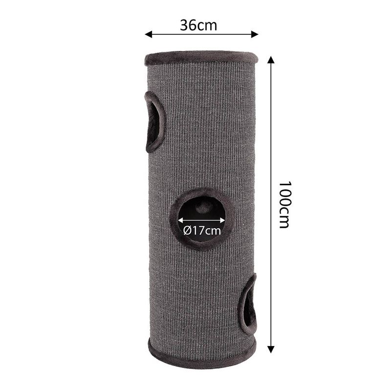 Lionto Scratching Barrel with Sisal - Grey 50 x 36 x 36cm (H x L x W)