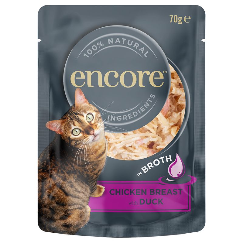 Encore Cat Broth Pouch 16 x 70g Chicken with Brown Rice