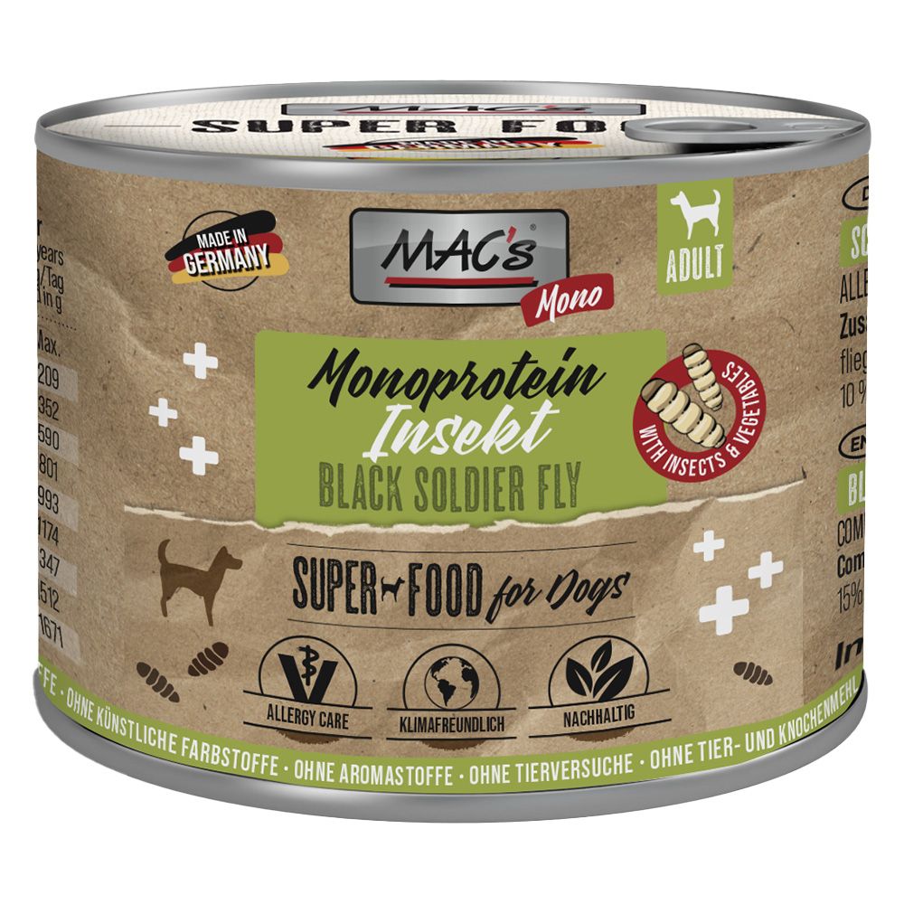 MAC's Monoprotein Insect & Superfood 6 x 180g Insects