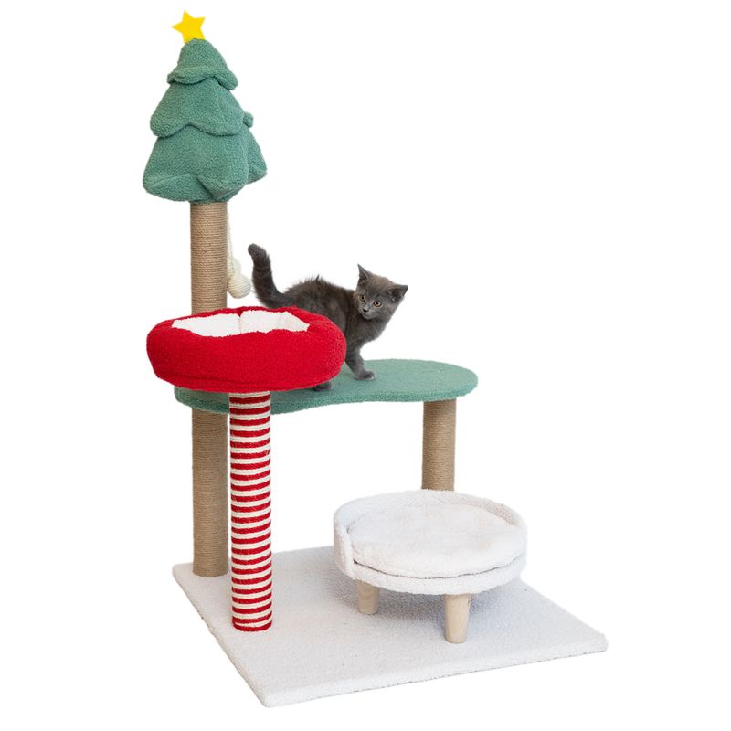 TIAKI Christmas Scratching Post Red/Green