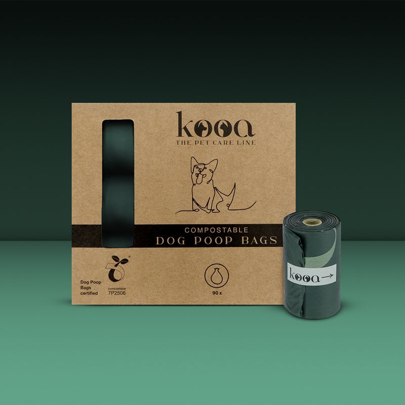 kooa Biodegradable Dog Poop Bags 6 Rolls (15 bags per roll)