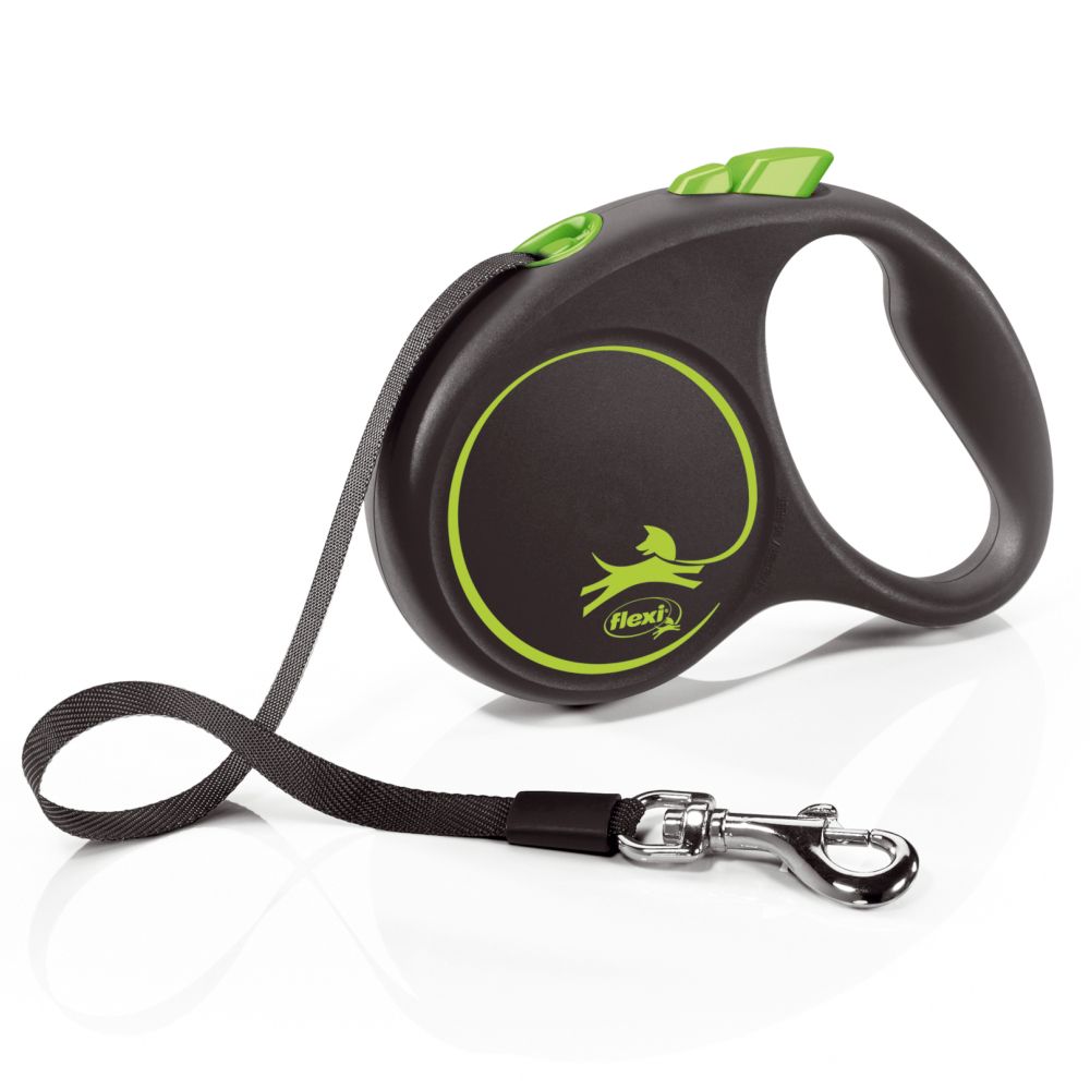 flexi Black Design Harness Leash - Green - 5m Size S: up to 15 kg