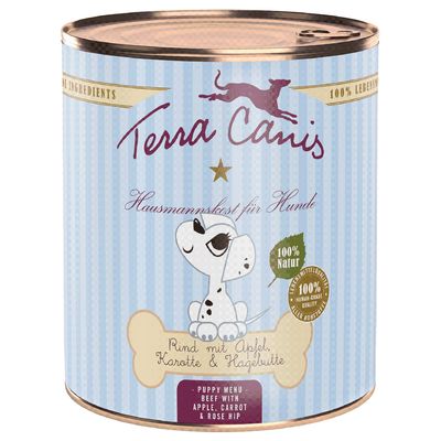Terra Canis Puppy Menu 6 x 800g Beef with Apple, Carrot & Rose Hip