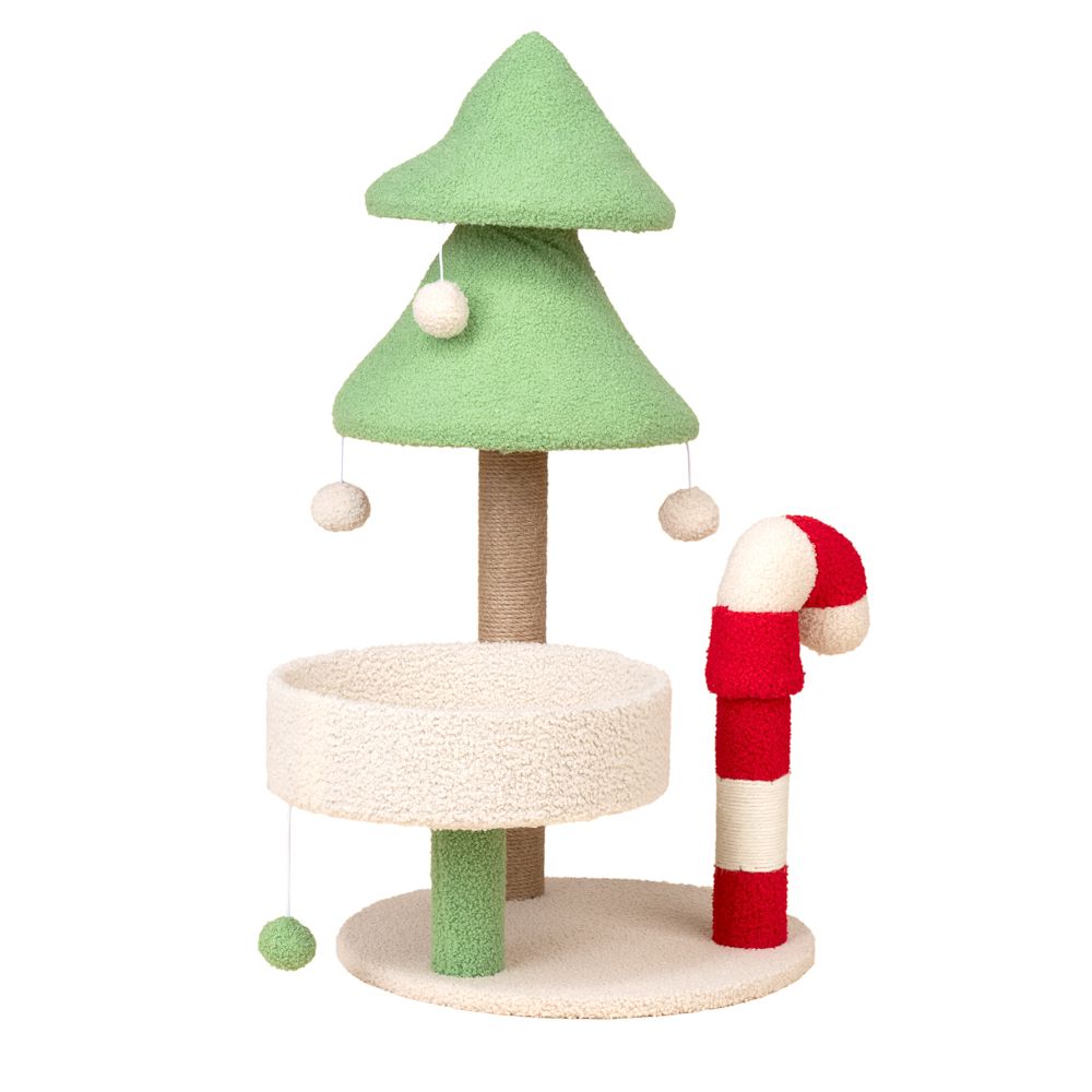 TIAKI Candy Cane Scratching Tree White/Red/Green