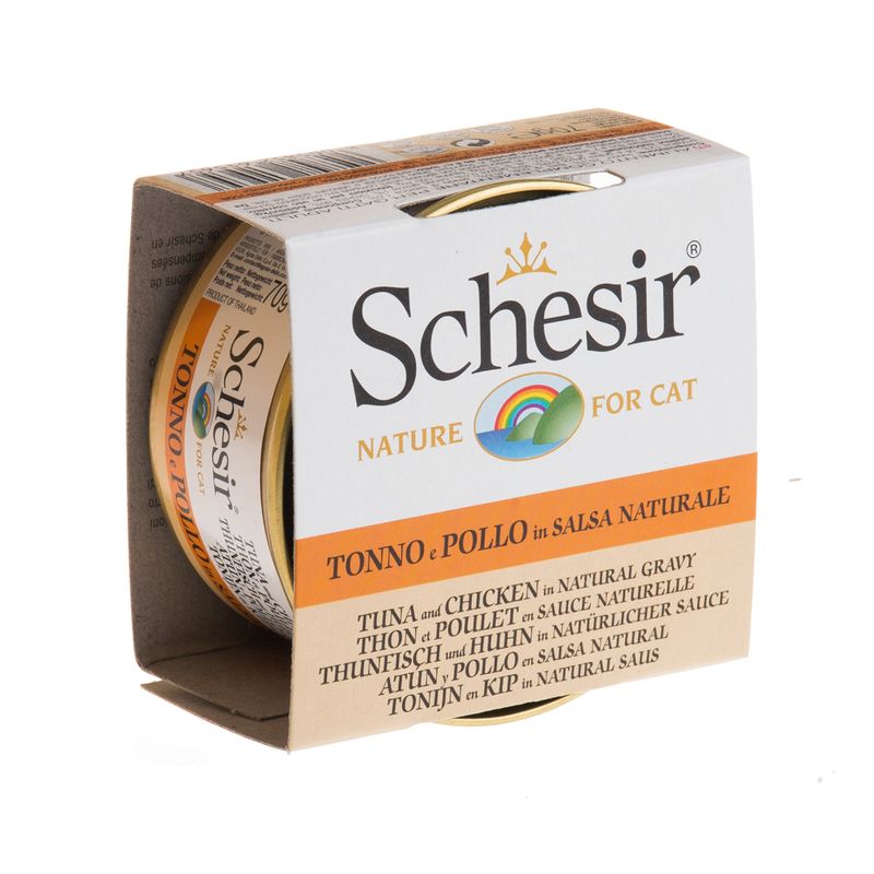 Schesir in Natural Gravy 6 x 70g Chicken & Ham