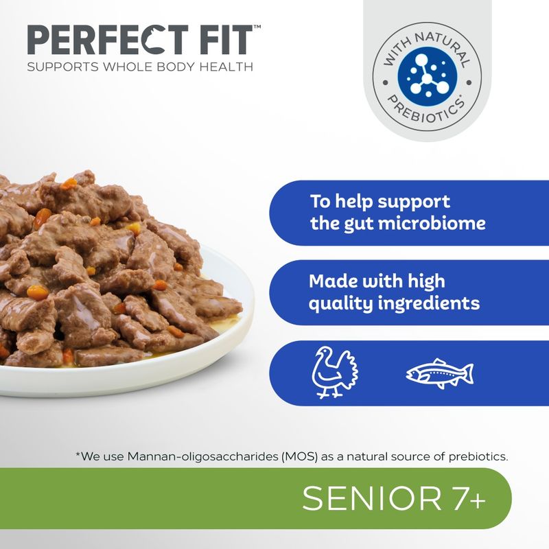 Perfect Fit Sterilised Senior 7+ - Mixed Pack Turkey with Carrot & Whitefish with Peas (52 x 85g)