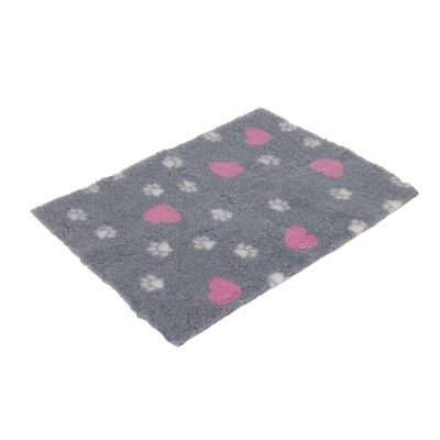 Vetbed® Isobed SL grey with hearts and paws 75 x 50 cm (L x W)