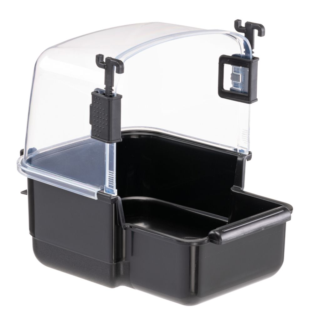 Ferplast Large Parakeet Bird Bath, black L 19 x W 23 x H 22 cm
