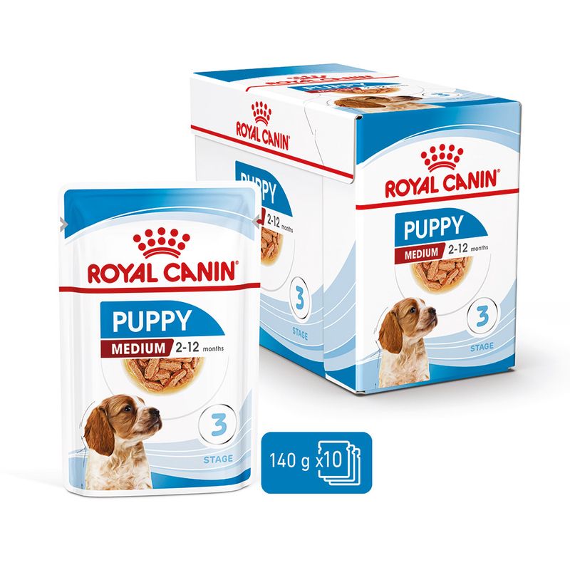 Royal Canin Medium Puppy in Gravy 10 x 140g