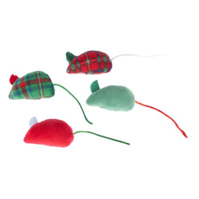 TIAKI Christmas Mice Cat Toy Set Set of 4 Mice