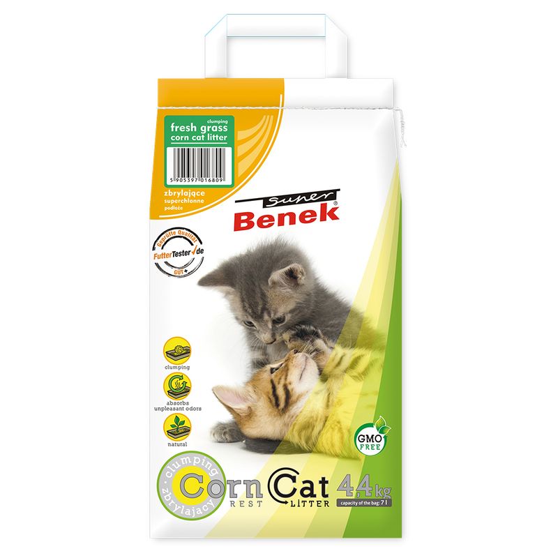 Super Benek Corn Cat Fresh Grass Clumping Litter 7l (approx. 4.4kg)