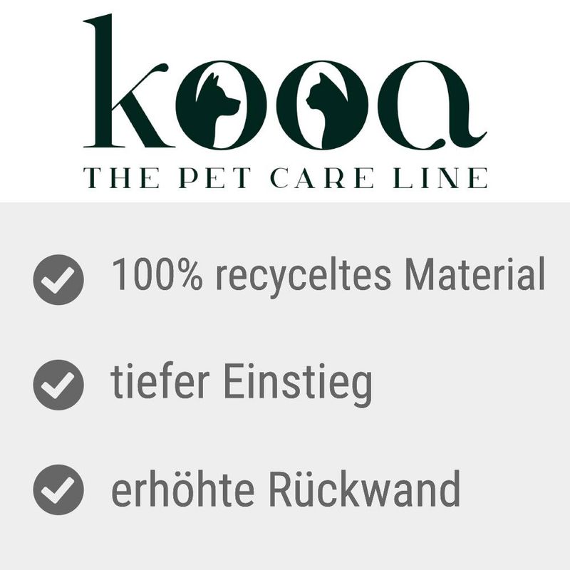 kooa Cat Litter Tray - 100% recycled Plastic Dark green / beige