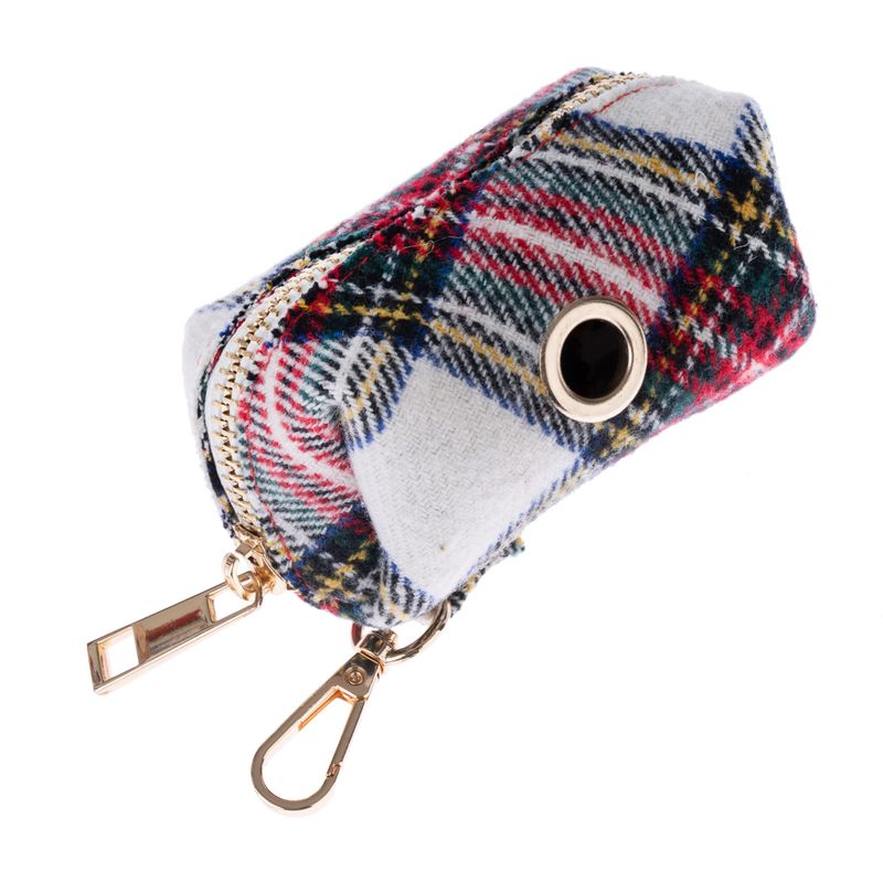 Nomad Tales Tartan Collar, Lead, Poop Bag Dispenser & Scrunchie Set Collar Size L: 42 - 66 cm Neck Circumference