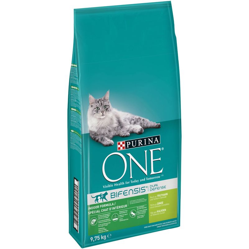 PURINA ONE Indoor Formula Turkey & Whole Grains Dry Cat Food 9.75kg