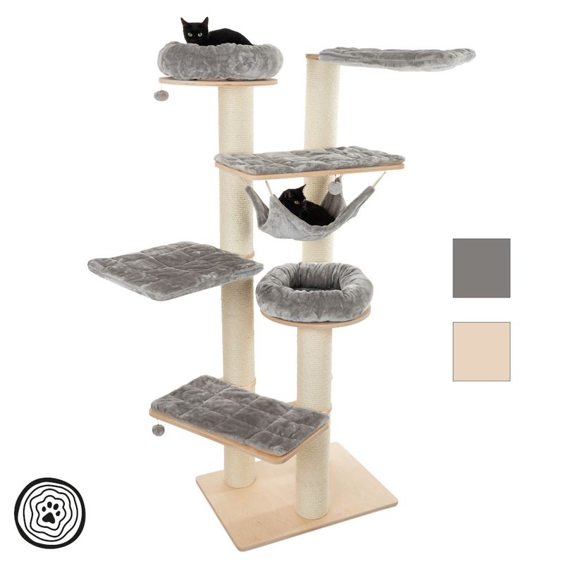 Natural Paradise Ceiling Cat Tree - Amaryllis Light Grey (2 packages*)