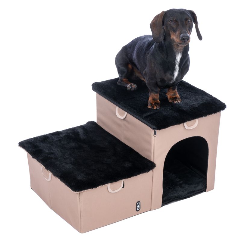 TIAKI Folding Pet Staircase with 2 Steps 62 x 39 x 35.5cm (L x W x H)