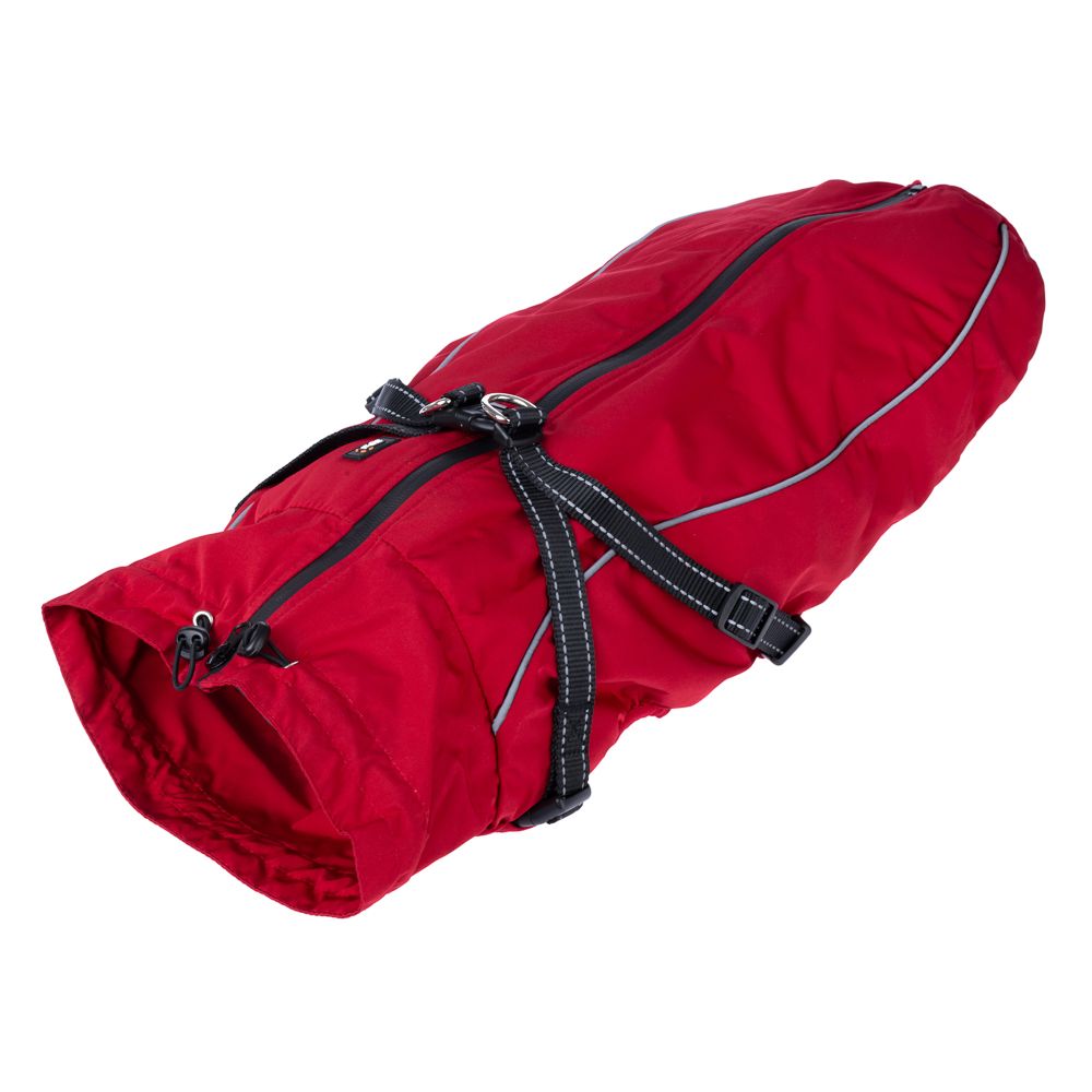 TIAKI Arkon Dog Coat with Harness - Red approx. 35cm (Back Length)