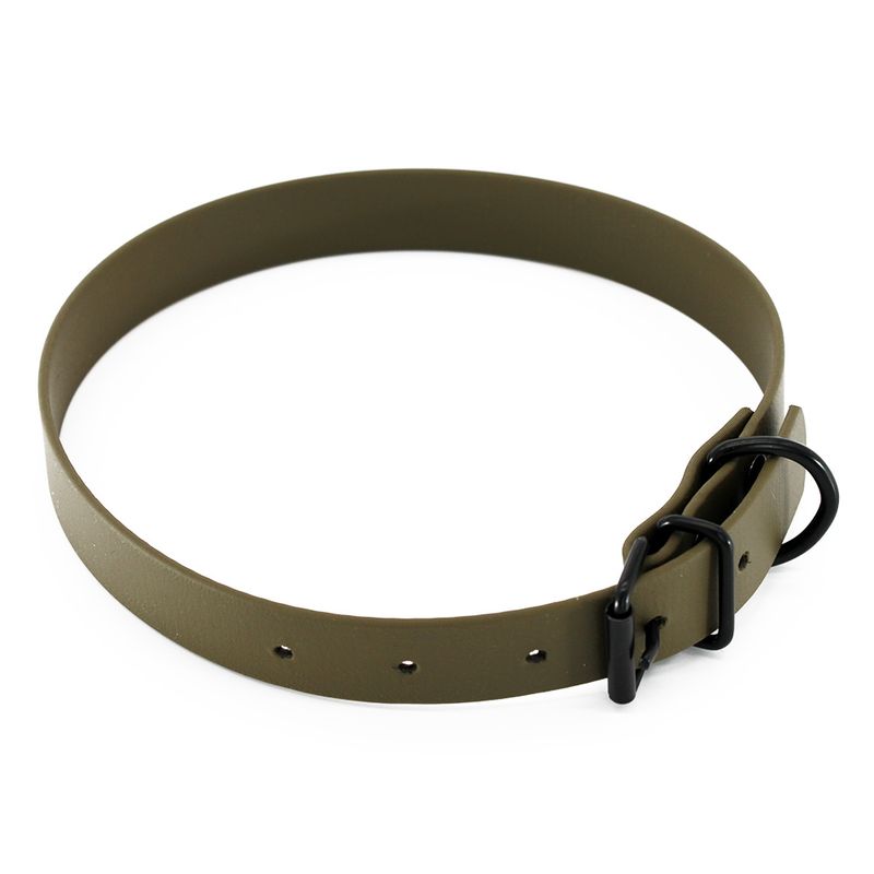 Home BioThane collar, olive 28 - 35 cm neck circumference, W 19 mm