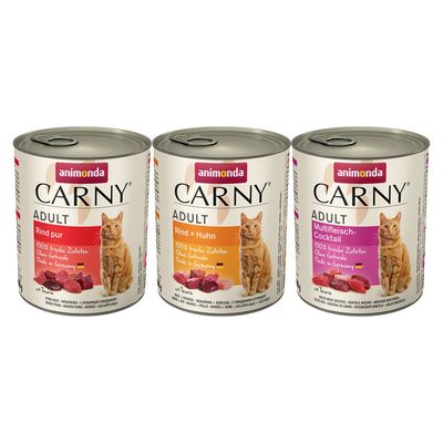 animonda Carny Adult Mixed Trial Pack 6 x 800g Mixed Pack II: Beef & Poultry Selection