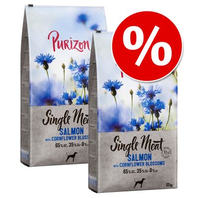 Purizon Single Meat Adult Dog Grain-Free Economy Pack 2 x 12kg Duck with Lavender Blossoms