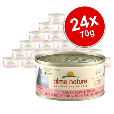Almo Nature HFC Kitten Complete Saver Pack 24 x 70g Salmon with Tuna