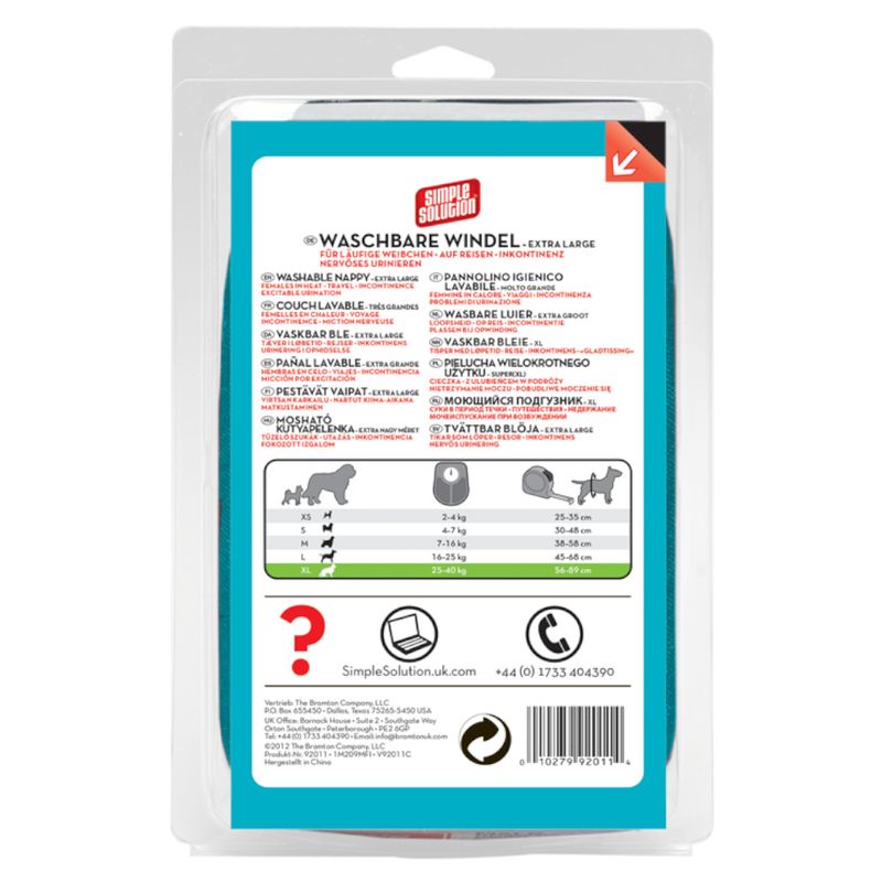 Simple Solution Washable Dog Nappy - Female Size XS, 1 Piece